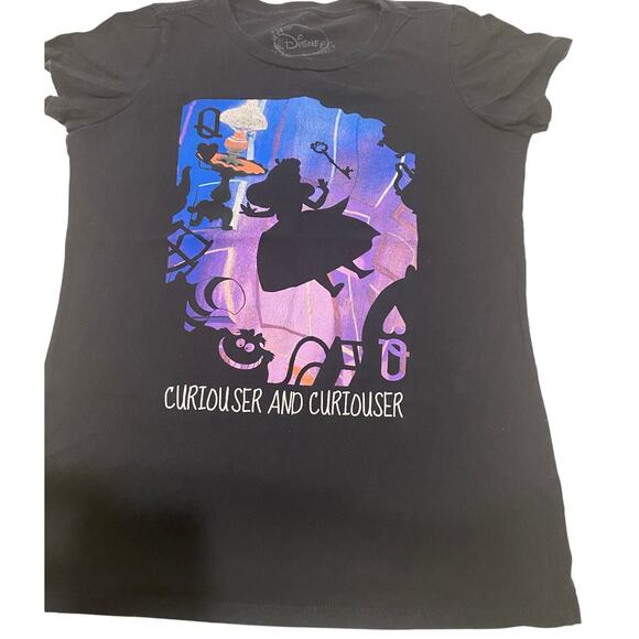 Alice in Wonderland DISNEY Black T-Shirt Size Medium - Picture 1 of 6